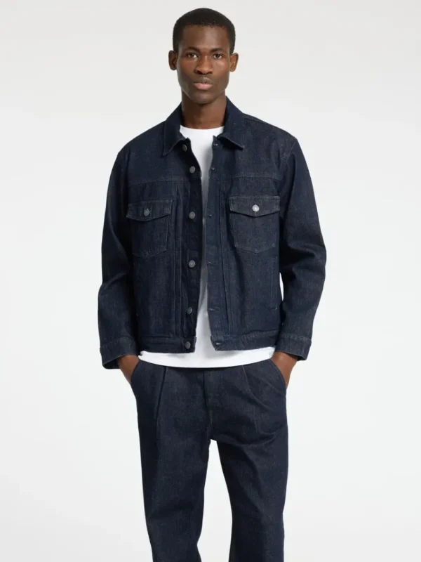 Overtøj>SELECTED DARK WASH DENIMJAKKE Blue
