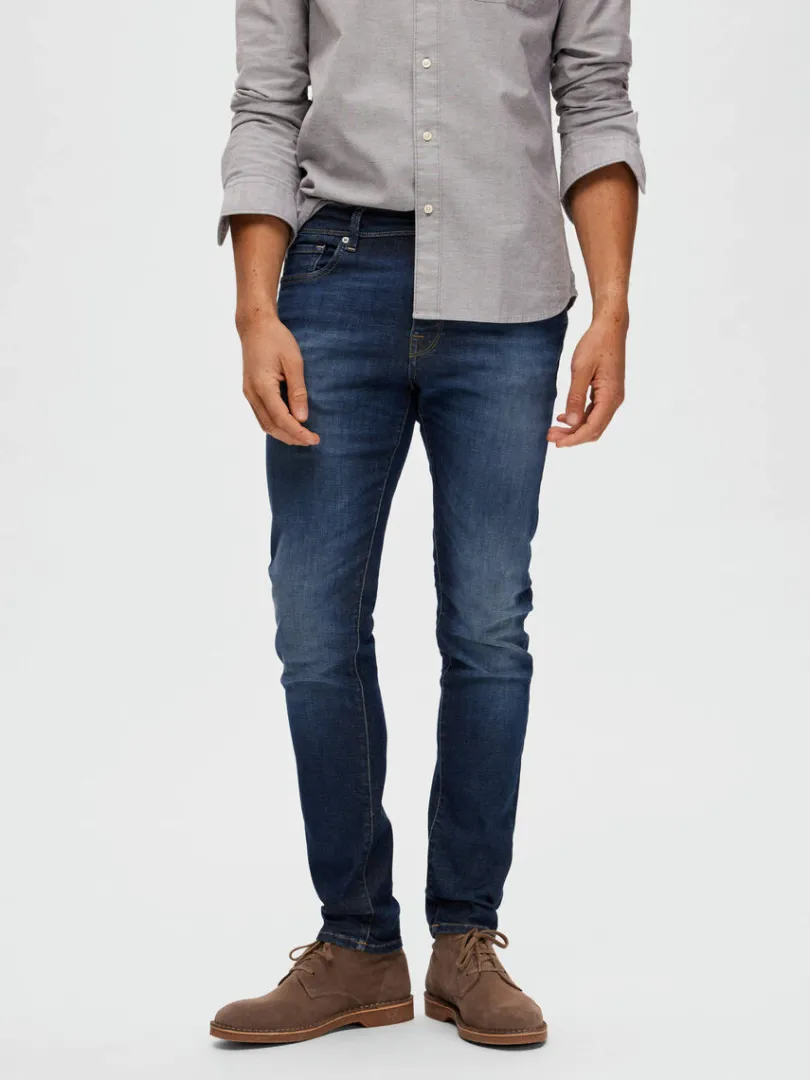 dark_wash_slim_fit_jeans_0-2.webp Jeans>SELECTED DARK WASH SLIM FIT JEANS Blue