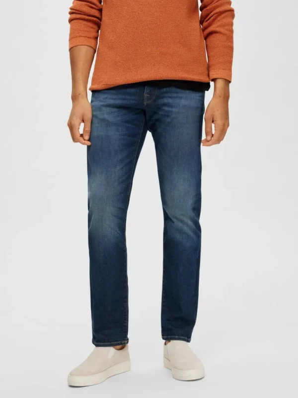 Jeans>SELECTED DARK WASH STRAIGHT FIT JEANS Blue