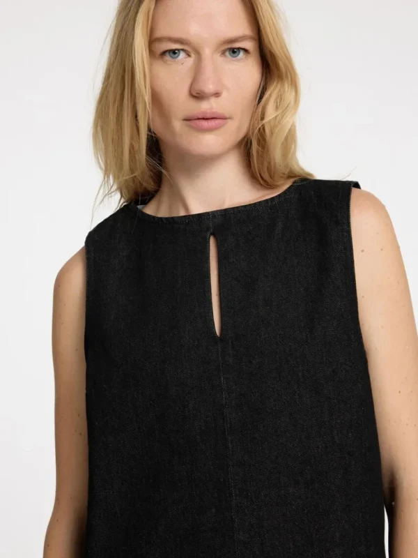 Kjoler>SELECTED DENIM KORT KJOLE Black
