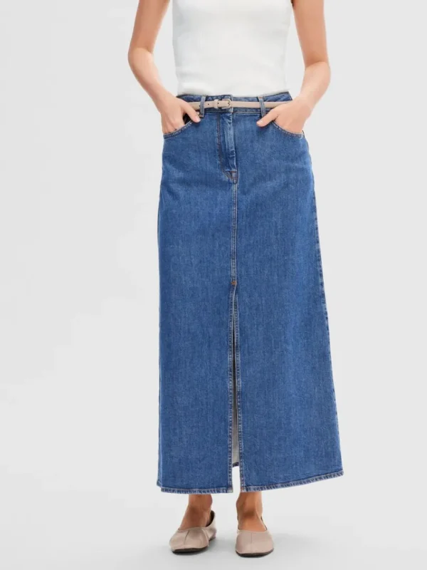 Nederdele>SELECTED DENIM MAXINEDERDEL Blue