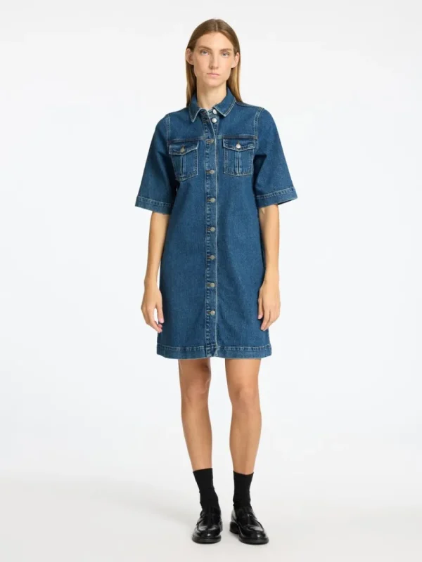 Kjoler>SELECTED DENIM MIDIKJOLE Blue