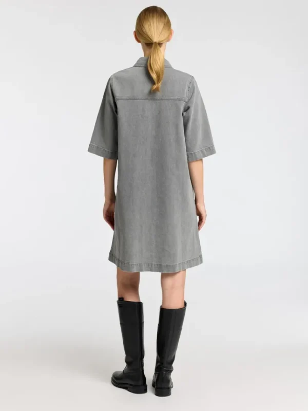 Kjoler>SELECTED DENIM MIDIKJOLE Grey