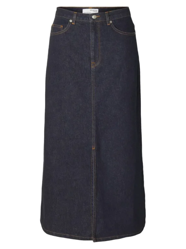 Nederdele>SELECTED DENIM MIDINEDERDEL Blue