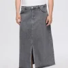 Nederdele>SELECTED DENIM MIDINEDERDEL Grey