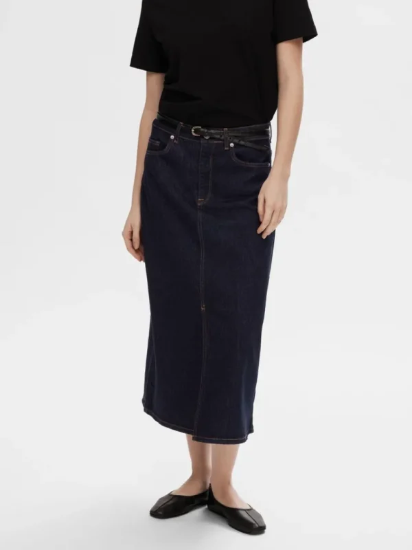 Nederdele>SELECTED DENIM MIDINEDERDEL Blue
