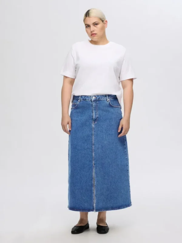 Nederdele>SELECTED DENIM MIDINEDERDEL Blue