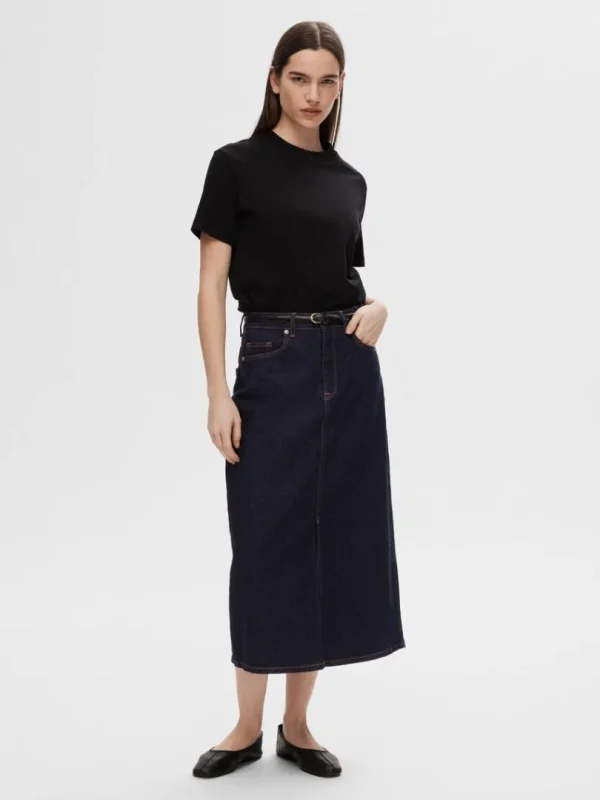 Nederdele>SELECTED DENIM MIDINEDERDEL Blue