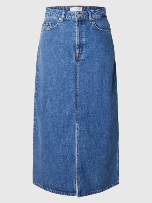 Nederdele>SELECTED DENIM MIDINEDERDEL Blue