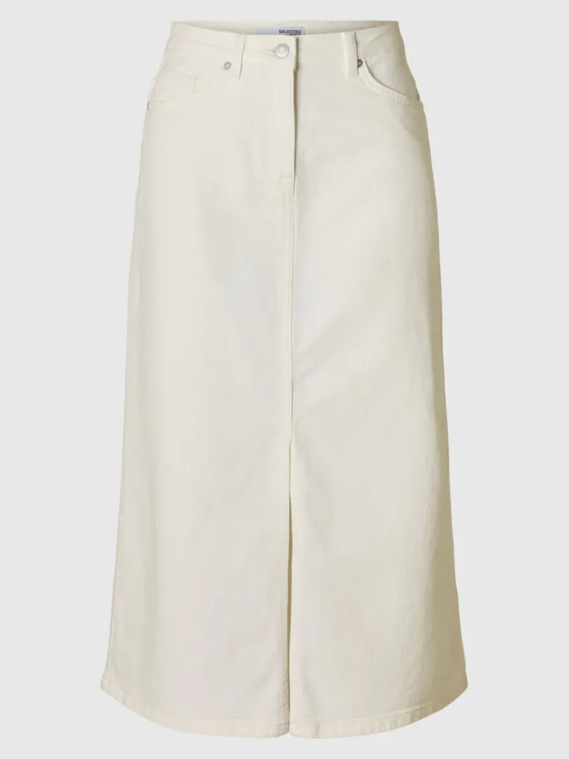 denim_midinederdel_2.webp Nederdele>SELECTED DENIM MIDINEDERDEL White