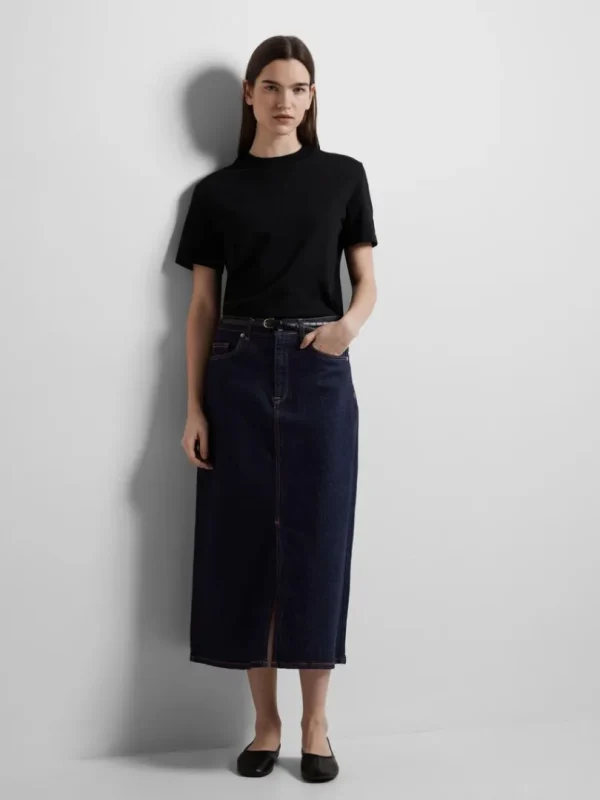 Nederdele>SELECTED DENIM MIDINEDERDEL Blue