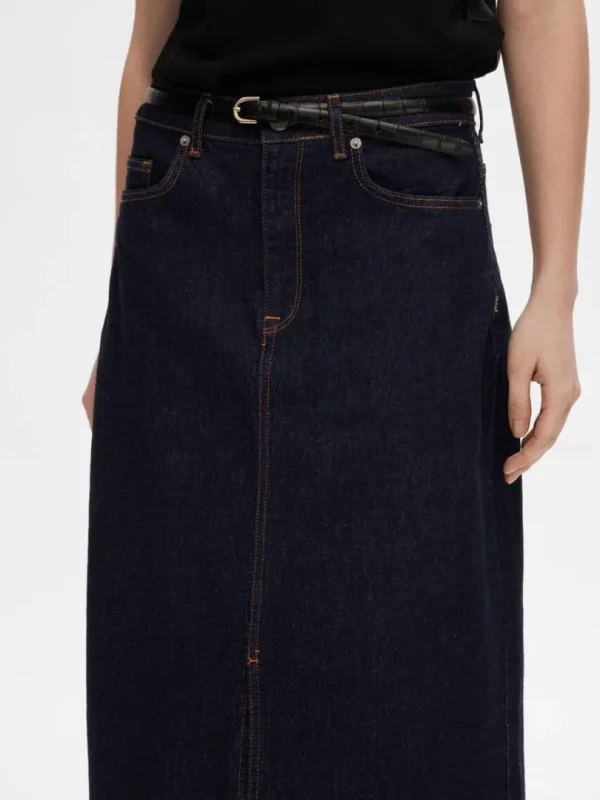 Nederdele>SELECTED DENIM MIDINEDERDEL Blue