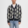 Strik>SELECTED DIAMAND-TERN CARDIGAN Blue