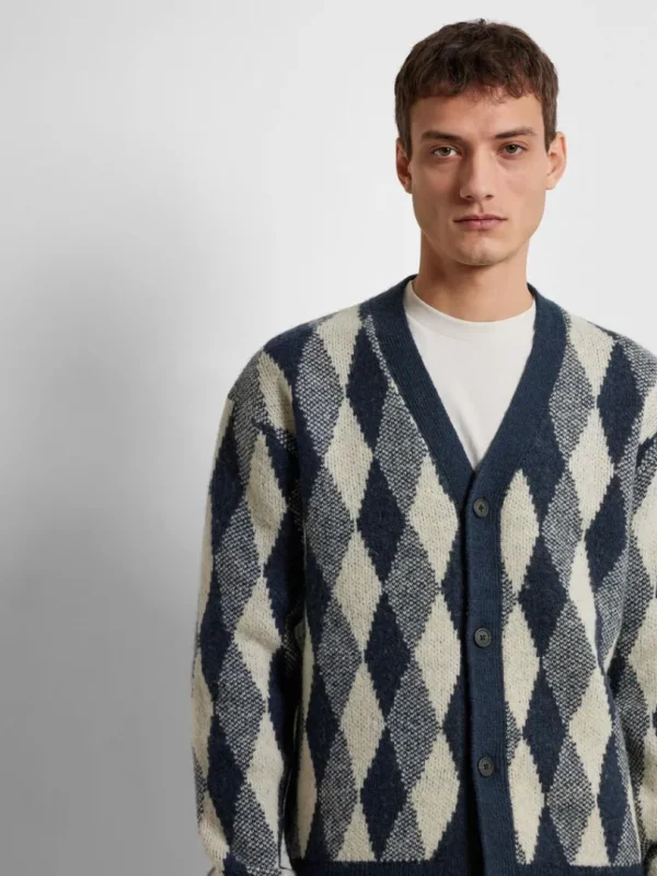 Strik>SELECTED DIAMAND-TERN CARDIGAN Blue