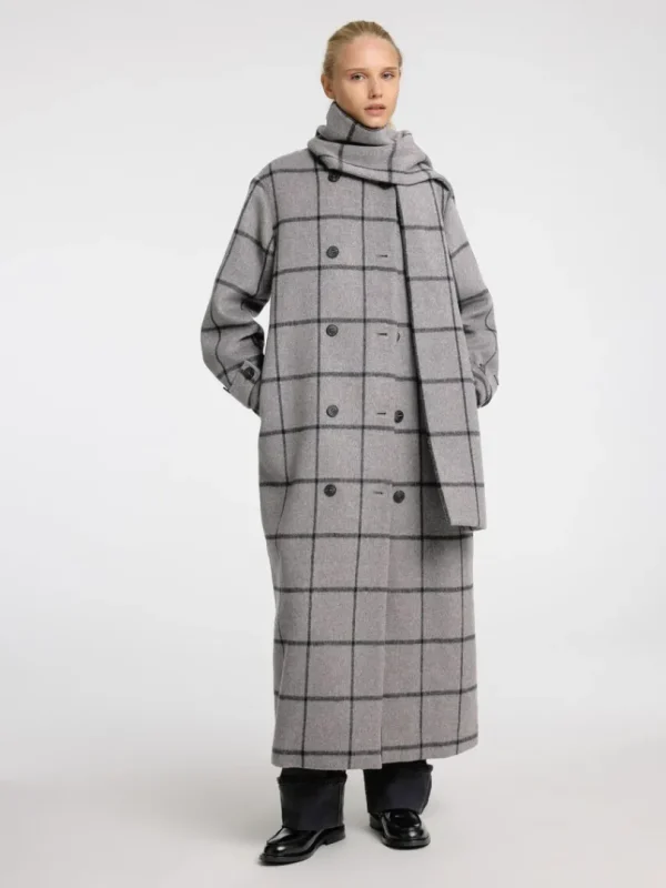 Overtøj>SELECTED DOBBELTRADET FRAKKE Grey