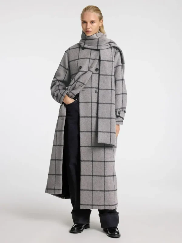 Overtøj>SELECTED DOBBELTRADET FRAKKE Grey