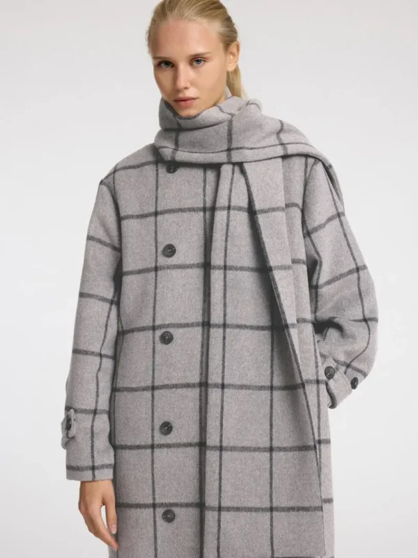 Overtøj>SELECTED DOBBELTRADET FRAKKE Grey