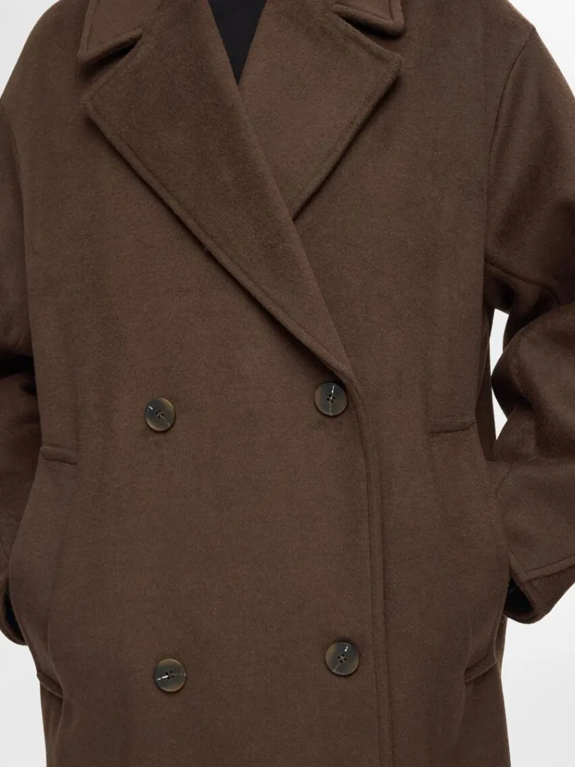 dobbeltradet_frakke_3.webp Overtøj>SELECTED DOBBELTRADET FRAKKE Brown