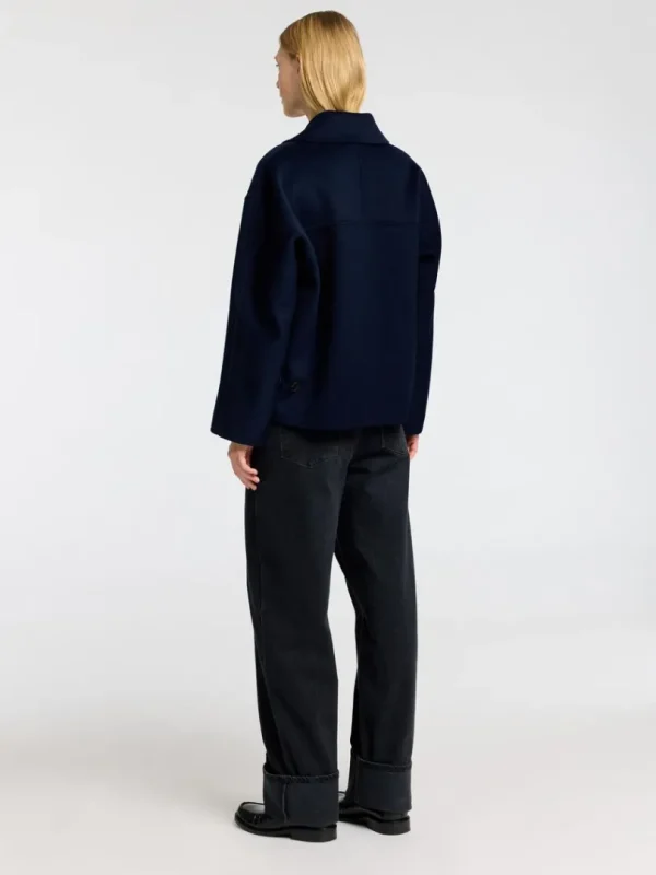 Overtøj>SELECTED DOBBELTRADET FRAKKE Blue