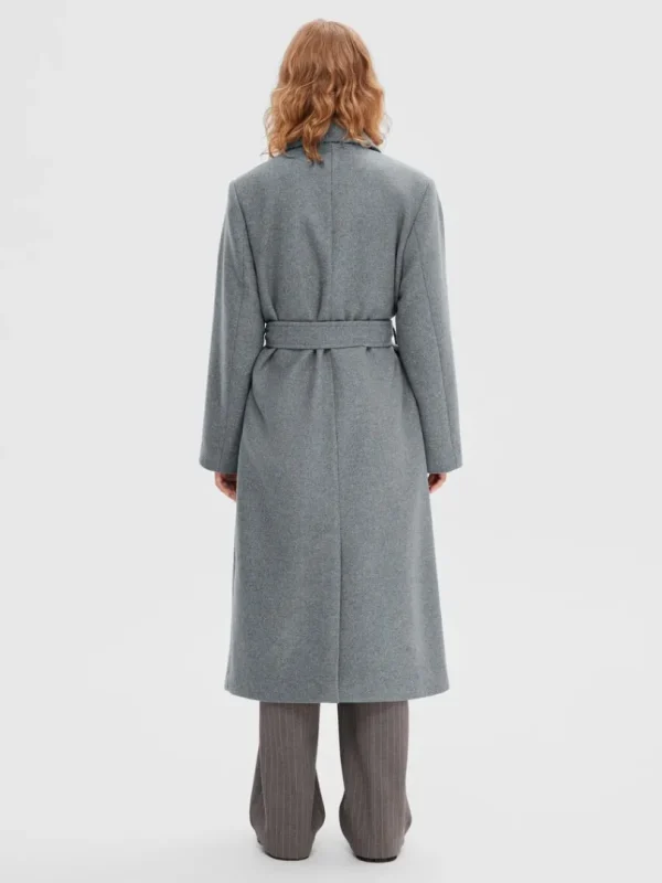 Overtøj>SELECTED DOBBELTRADET FRAKKE Grey