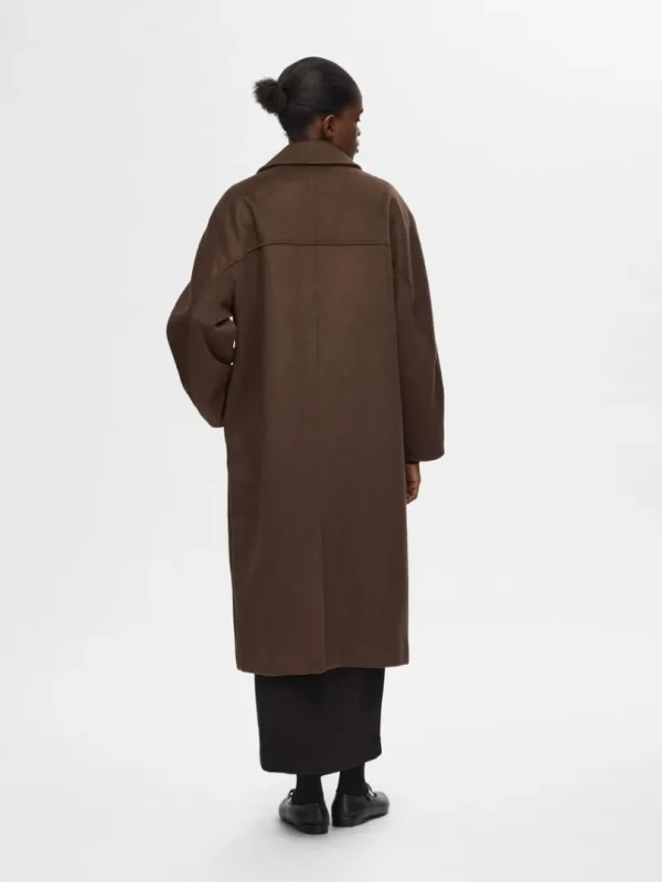 Overtøj>SELECTED DOBBELTRADET FRAKKE Brown