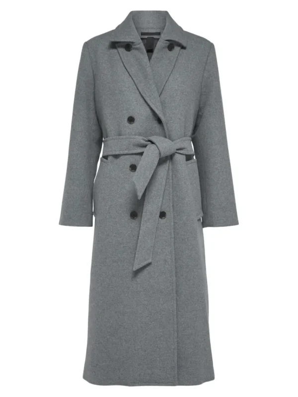 Overtøj>SELECTED DOBBELTRADET FRAKKE Grey