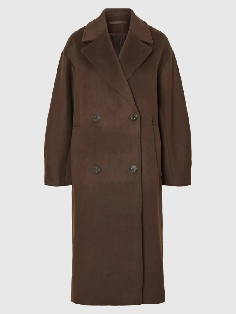 dobbeltradet_frakke_5.webp Overtøj>SELECTED DOBBELTRADET FRAKKE Brown