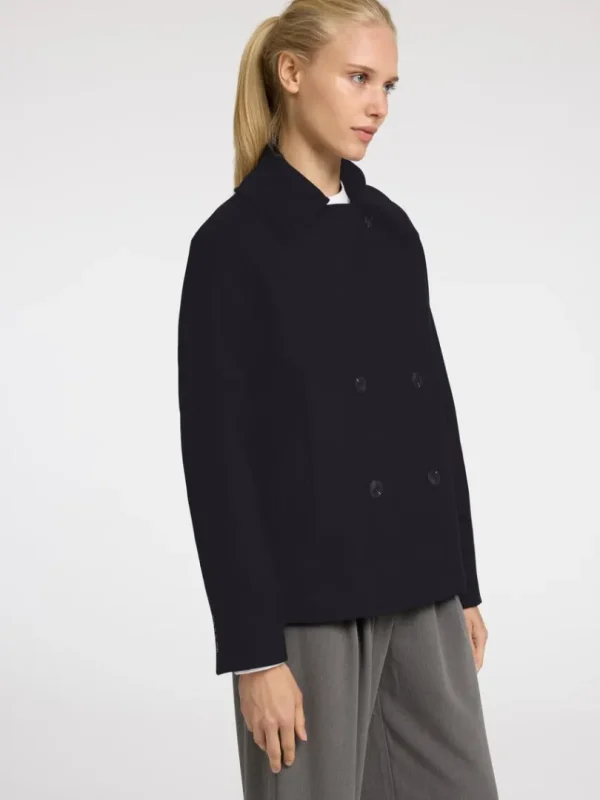Overtøj>SELECTED DOBBELTRADET KORT JAKKE Black