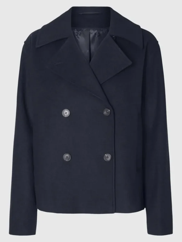 Overtøj>SELECTED DOBBELTRADET KORT JAKKE Blue