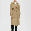 Overtøj>SELECTED DOBBELTRADET TRENCHCOAT Brown