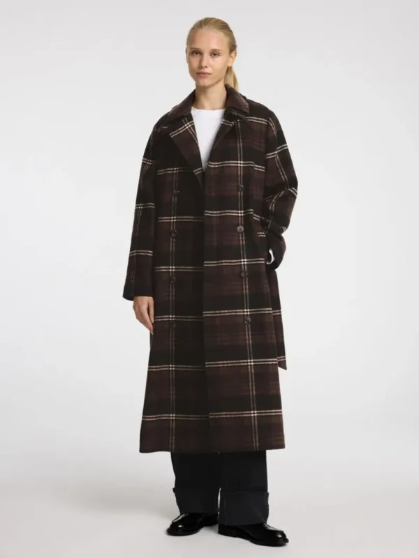 Overtøj>SELECTED DOBBELTRADET TRENCHCOAT Brown