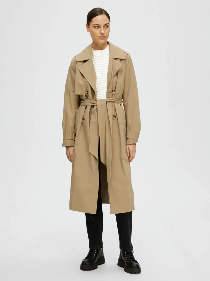 dobbeltradet_trenchcoat_1-2.webp Overtøj>SELECTED DOBBELTRADET TRENCHCOAT Brown
