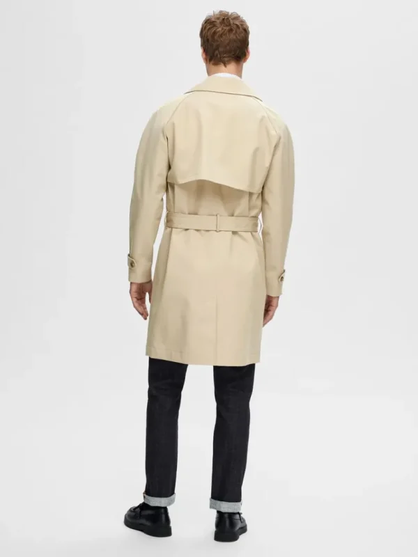 Overtøj>SELECTED DOBBELTRADET TRENCHCOAT Beige