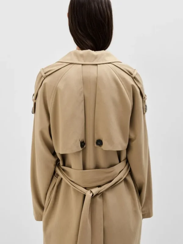 Overtøj>SELECTED DOBBELTRADET TRENCHCOAT Brown