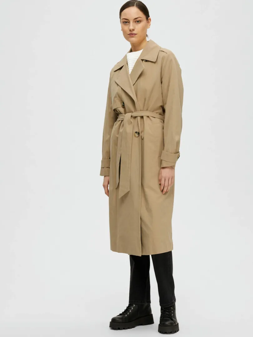 dobbeltradet_trenchcoat_2-2.webp Overtøj>SELECTED DOBBELTRADET TRENCHCOAT Brown