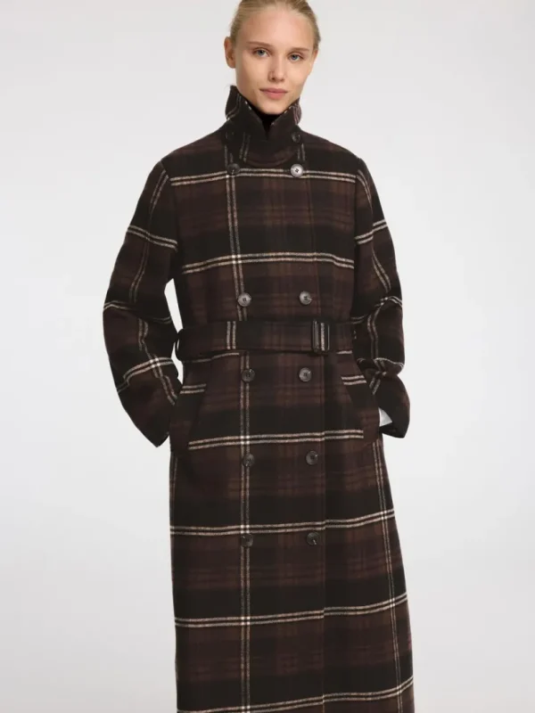 Overtøj>SELECTED DOBBELTRADET TRENCHCOAT Brown