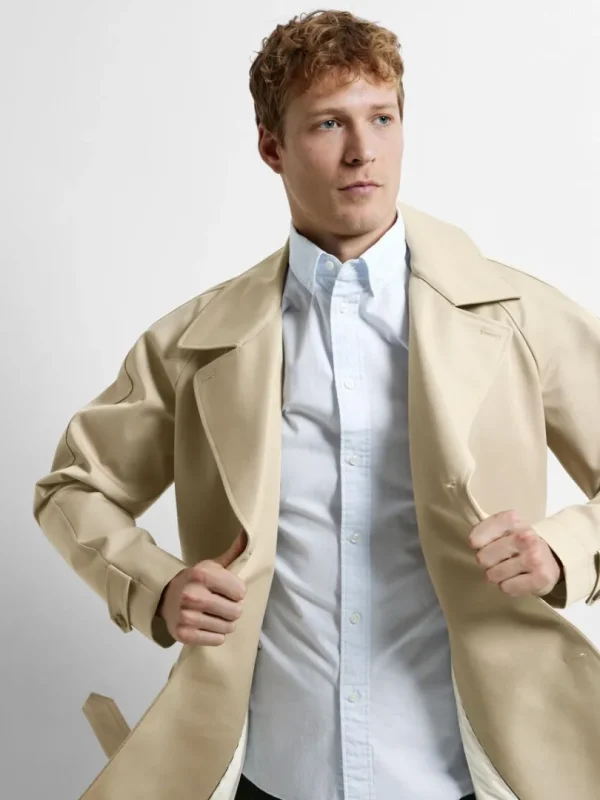 Overtøj>SELECTED DOBBELTRADET TRENCHCOAT Beige