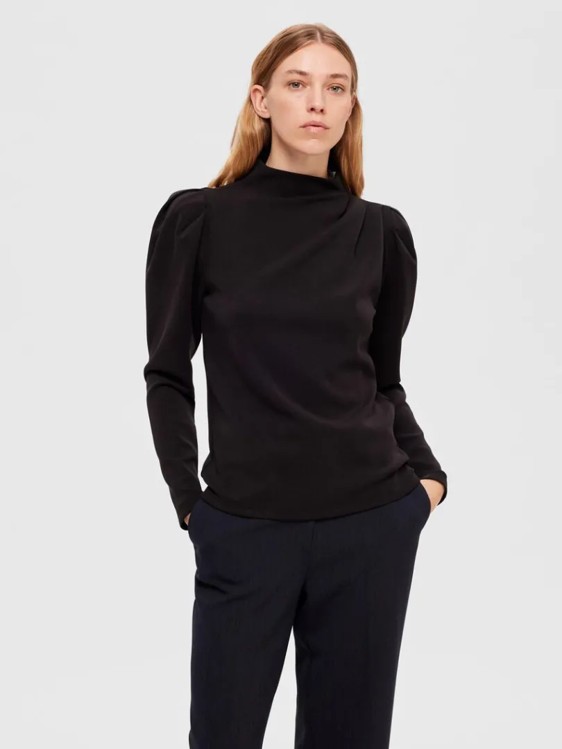 draperet_top_0-1.webp Toppe Og Bluser>SELECTED DRAPERET TOP Black