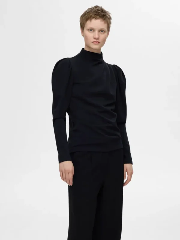 Toppe Og Bluser>SELECTED DRAPERET TOP Blue