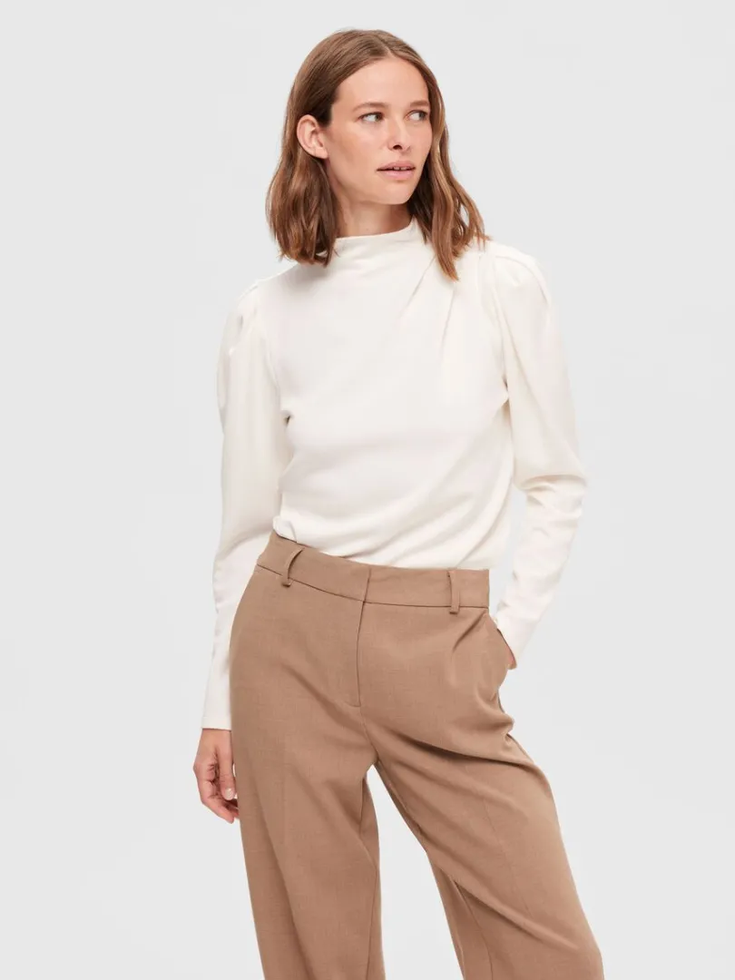 draperet_top_0.webp Toppe Og Bluser>SELECTED DRAPERET TOP White