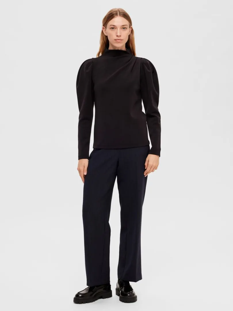 draperet_top_1-1.webp Toppe Og Bluser>SELECTED DRAPERET TOP Black