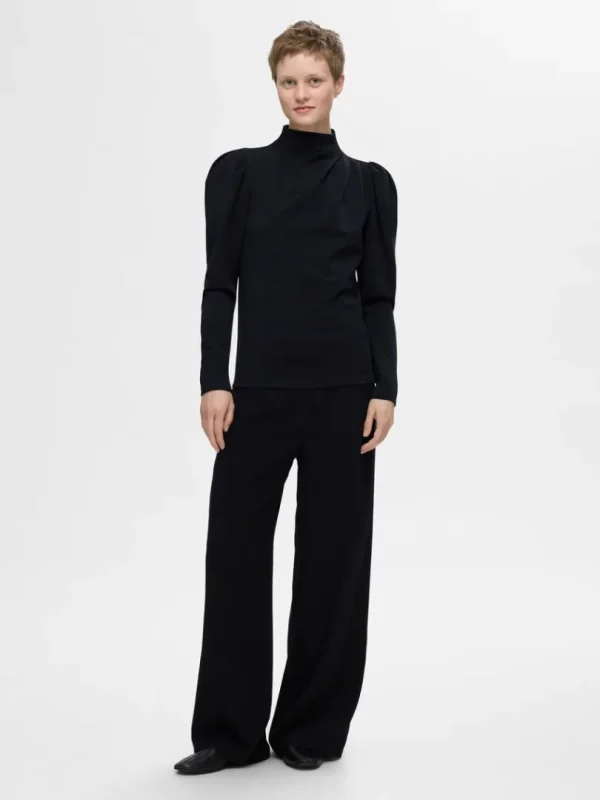 Toppe Og Bluser>SELECTED DRAPERET TOP Blue