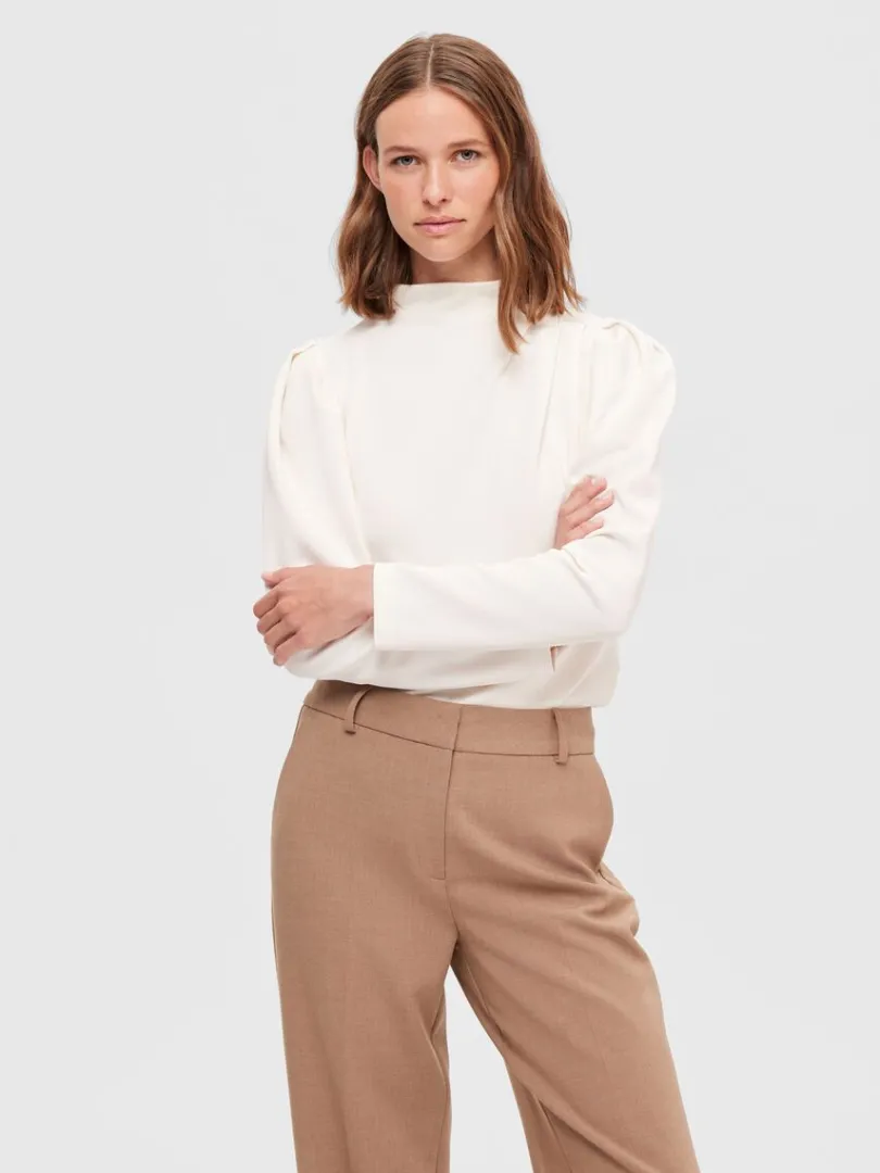 draperet_top_2.webp Toppe Og Bluser>SELECTED DRAPERET TOP White
