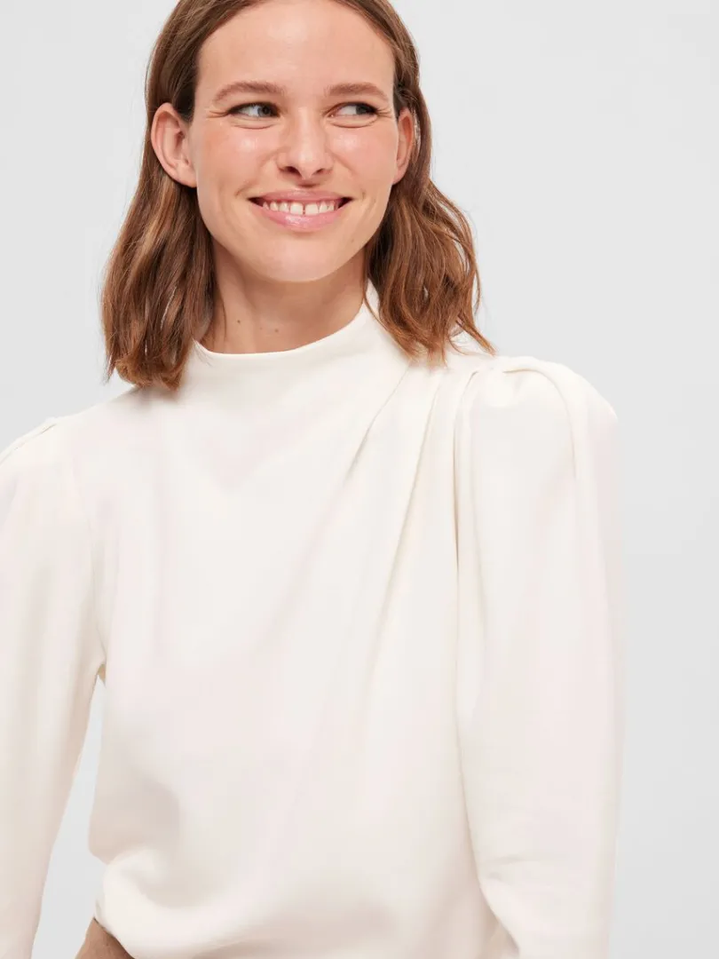 draperet_top_3.webp Toppe Og Bluser>SELECTED DRAPERET TOP White