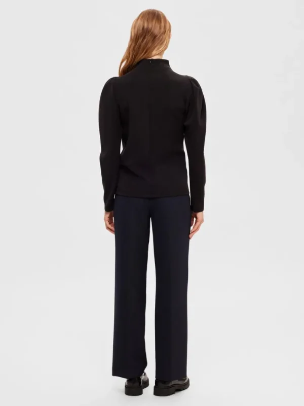 Toppe Og Bluser>SELECTED DRAPERET TOP Black
