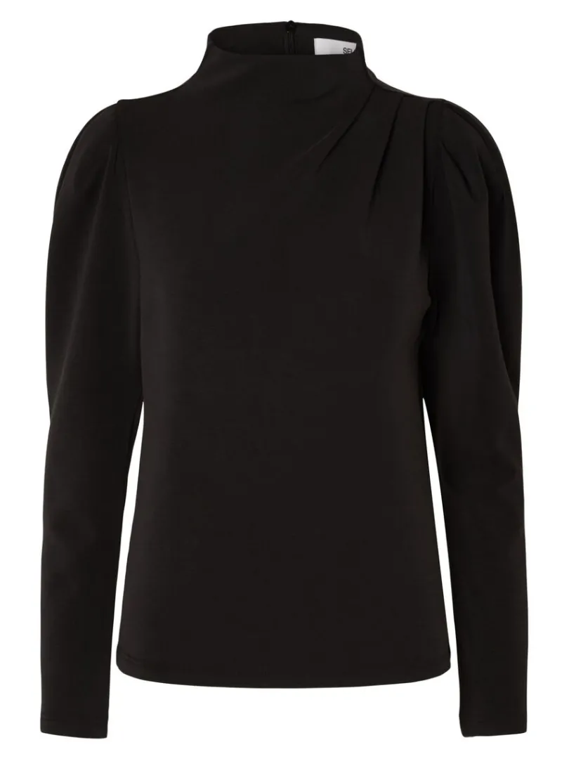 draperet_top_5-1.webp Toppe Og Bluser>SELECTED DRAPERET TOP Black