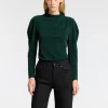 Toppe Og Bluser>SELECTED DRAPERET TOP MED LANGE ÆRMER Green