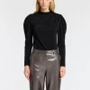 Toppe Og Bluser>SELECTED DRAPERET TOP MED LANGE ÆRMER Black
