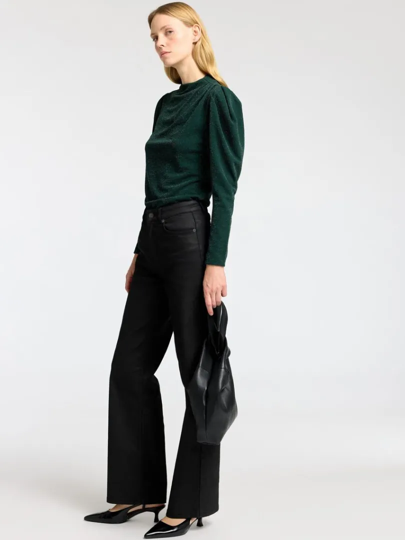 draperet_top_med_lange_rm_2.webp Toppe Og Bluser>SELECTED DRAPERET TOP MED LANGE ÆRMER Green