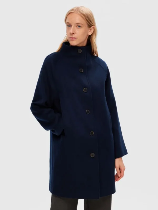 Overtøj>SELECTED ELEGANT FRAKKE Blue